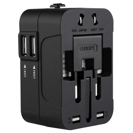 Universele Reisadapter – Dubbele USB Oplaadpoorten Wereldstekker