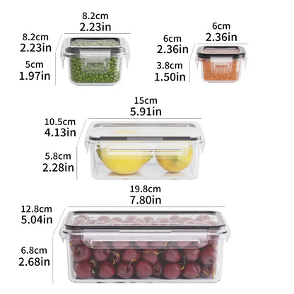 8-delige luchtdichte voedselbewaarcontainers – BPA-vrije afgesloten deksel keukenorganizer