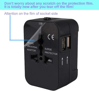 Universele Reisadapter – Dubbele USB Oplaadpoorten Wereldstekker