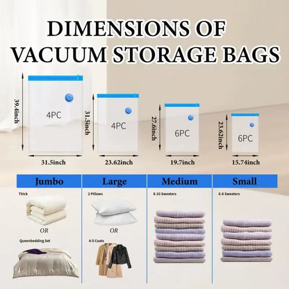 Vacuüm Opbergzakken met Pomp – Ruimtebesparende Zakken voor Kleding & Beddengoed