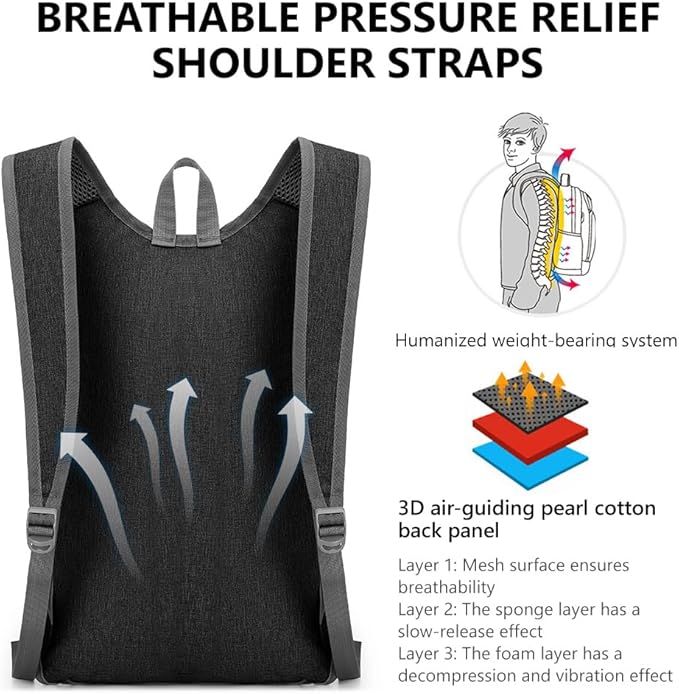 Flintronic Opvouwbare Rugzak 16L – Waterdichte Ultralichte Wandeldaypack