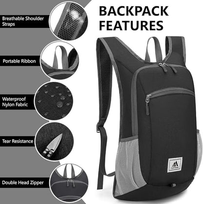 Flintronic Opvouwbare Rugzak 16L – Waterdichte Ultralichte Wandeldaypack