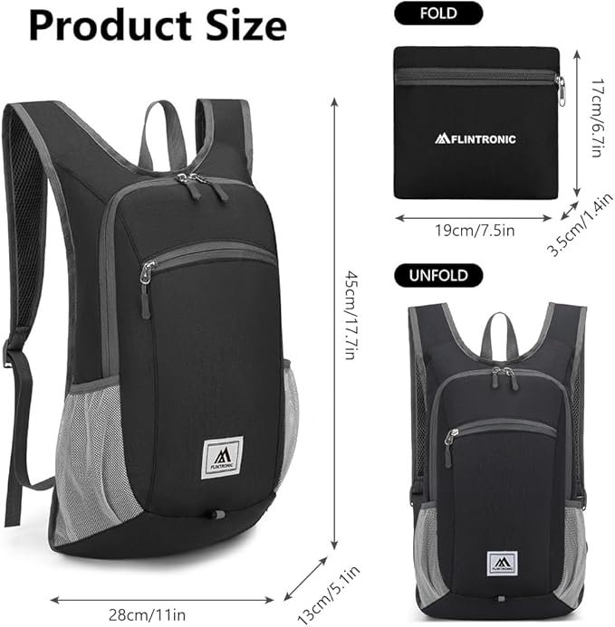 Flintronic Opvouwbare Rugzak 16L – Waterdichte Ultralichte Wandeldaypack