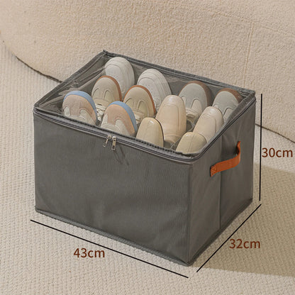 Opvouwbare Schoen Opberg Organizer – Stoffen Opbergtas met Transparante Hoes & Handvatten