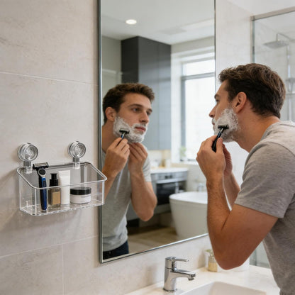 Zuignap Douche Organizer – Zware Wandopbergmand voor Badkamer & Keuken