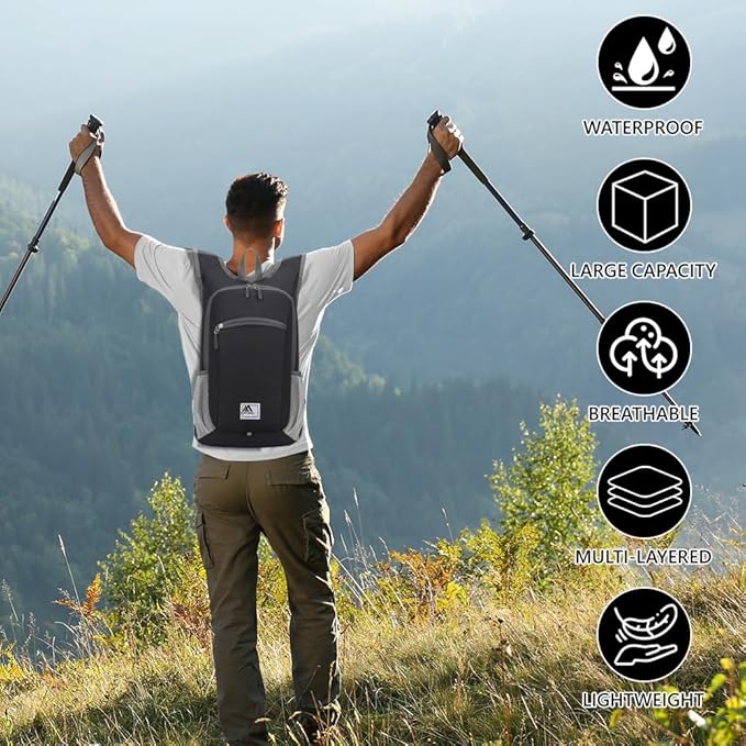 Flintronic Opvouwbare Rugzak 16L – Waterdichte Ultralichte Wandeldaypack