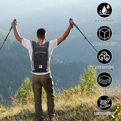 Flintronic Opvouwbare Rugzak 16L – Waterdichte Ultralichte Wandeldaypack