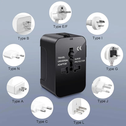 Universele Reisadapter – Dubbele USB Oplaadpoorten Wereldstekker