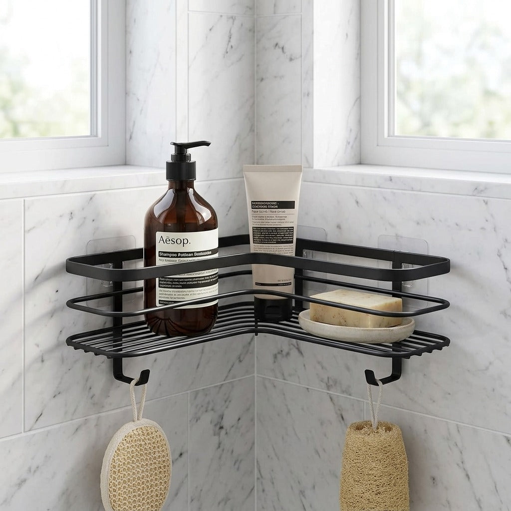 Metaltex Shower Rack 25x25x13 cm Black/Metal