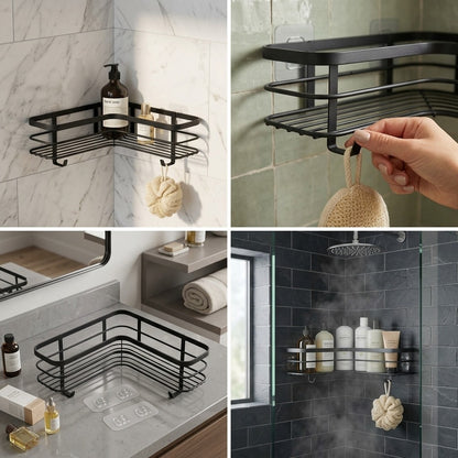 Metaltex Shower Rack 25x25x13 cm Black/Metal