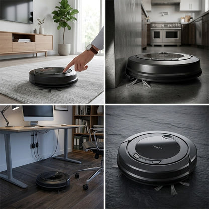 Nexxt 3in1 Robotstofzuiger met Dockingstation Zwart